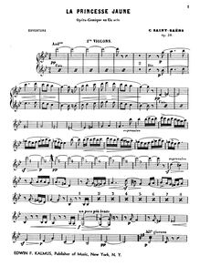 Partition violons I, La princesse jaune, opéra-comique en un acte de Louis Gallet, Op.30