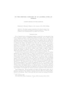 ON THE DERIVED CATEGORY OF AN ALGEBRA OVER AN OPERAD