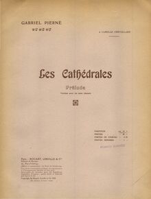 Partition couverture couleur, Les cathèdrales, Prélude pour le poème dramatique d’Eugène Morand