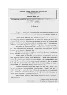 Epreuve d admission facultative - Portugais 2005 Concours externe interne 3ème voie Adjoint administratif territorial de 1ère classe