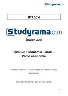BTS2016-Corrigé-Economie-droit-partie-economie