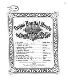 Partition avec cover., orgue Recital Music, Thayer, Eugene