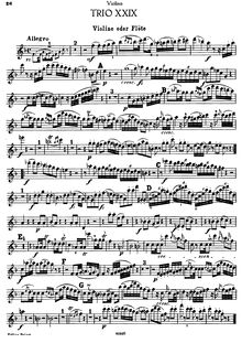 Partition de violon, Piano Trio en F Major, Hob.XV:17