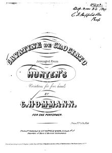 Partition complète, 3 Cavatines italiennes, 3 Cavatines italiennes de Bellini, Donizetti, Mercadante (sic: Meyerbeer) variées