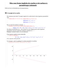Mise sous forme implicite de courbes et de surfaces paramétrages rationnels