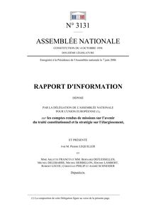Rapport d information déposé par la Délégation de l Assemblée nationale pour l Union européenne, sur les comptes rendus de missions sur l avenir du traité constitutionnel et la stratégie de l élargissement