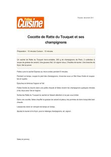 Cocotte de Ratte du Touquet et ses champignons