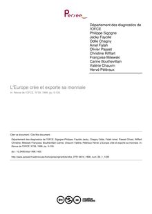 L Europe crée et exporte sa monnaie - article ; n°1 ; vol.59, pg 5-100