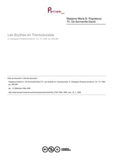 Les Scythes en Transcaucasie - article ; n°1 ; vol.10, pg 269-284
