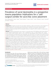 Prevalence of sacral dysmorphia in a prospective trauma population: Implications for a "safe" surgical corridor for sacro-iliac screw placement