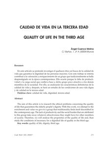 Calidad de Vida en la Tercera Edad (Quality of Life in the Third Age)