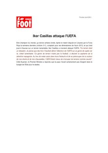 Iker Casillas attaque l UEFA