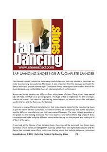 Tap Dancing Shoes For A Complete Dancer