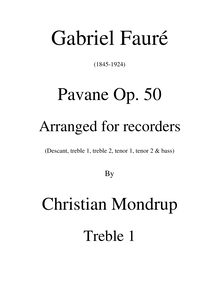 Partition aigu enregistrement  1, Pavane, Op.50, F? minor, Fauré, Gabriel