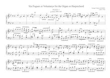 Partition Fugue 1 en G minor, HWV 605, 6 Fugues pour pour orgue ou clavecin, HWV 605-610
