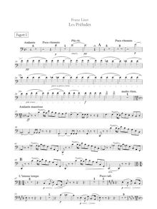 Partition basson 1, 2, Les Préludes, Symphonic Poem No.3, Liszt, Franz