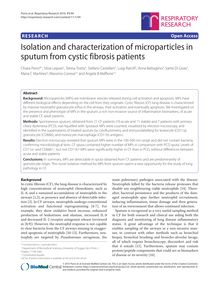 Isolation and characterization of microparticles in sputum from cystic fibrosis patients
