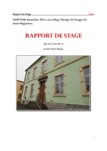 Rapport de stage - Saulnier Amandine