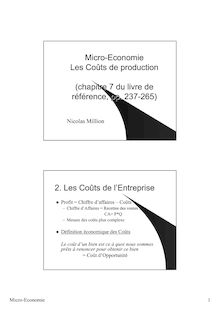 Micro-Economie Les Coûts de production (chapitre 7 du livre de ...