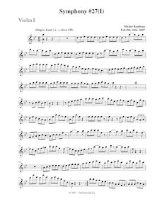 Partition violons I, Symphony No.27, B-flat major, Rondeau, Michel