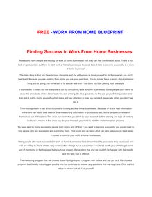 Finding Success in Work From Home Businesses
