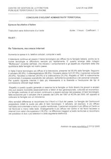 Epreuve d admission facultative - Italien 2008 Concours externe interne 3ème voie Adjoint administratif territorial de 1ère classe