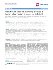 Activation of factor VII-activating protease in human inflammation: a sensor for cell death
