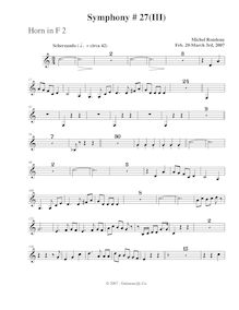 Partition cor 2, Symphony No.27, B-flat major, Rondeau, Michel par Michel Rondeau
