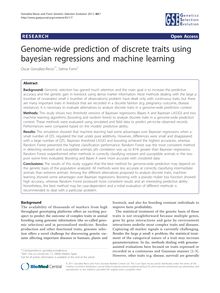 Genome-wide prediction of discrete traits using bayesian regressions and machine learning