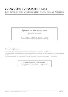 Enstim 2003 mathematiques mathematiques 2003