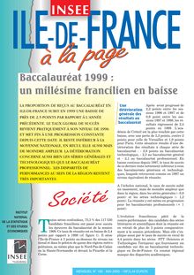 Baccalauréat 1999 : un millésime francilien en baisse 