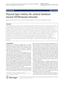 Physical layer metrics for vertical handover toward OFDM-based networks
