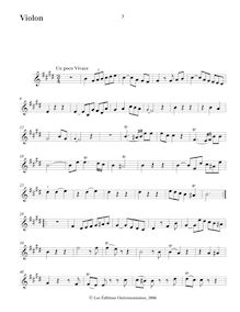 Partition , Un poco vivace - violon (flûte) , partie, 6 sonates pour clavecin