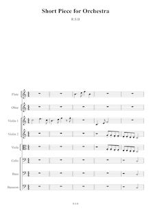 Partition complète, Short Piece pour orchestre, C major, RSB