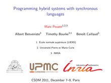 Programming hybrid systems with synchronous languages