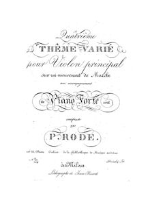 Partition de piano et partition de violon, Thème Varié No.4