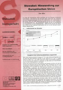 Statistik kurzgefaßt. Außenhandel Nr. 2/2000. Slowakei