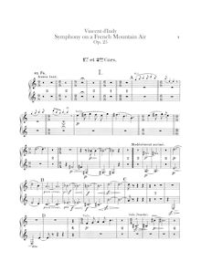 Partition cor 1/2, 3/4 (F), Symphonie sur un Chant Montagnard Français, Op.25