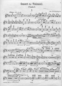 Partition flûte 1, violoncelle Concerto, Koncert pro violoncello a orchestr