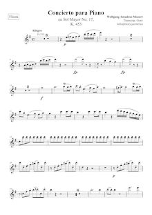Partition flûte, Piano Concerto No.17, G major, Mozart, Wolfgang Amadeus par Wolfgang Amadeus Mozart