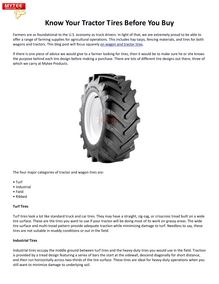 Know Your Tractor Tires Before You Buy