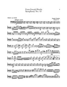Partition violoncelles / Basses, Symphony No.45 en F♯ minor “Farewell”