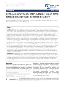 Replication independent DNA double-strand break retention may prevent genomic instability
