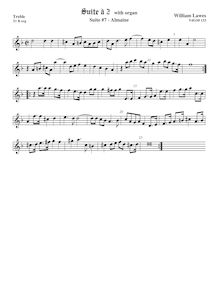 Partition viole de gambe aigue,  No.7 pour 2 violes de gambe et orgue par William Lawes