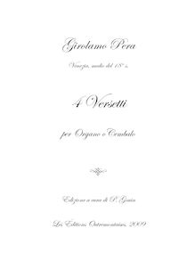 Partition complète, Versetti per Organo, Pera, Girolamo