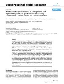 Risk factors for pressure sores in adult patients with myelomeningocele – a questionnaire-based study