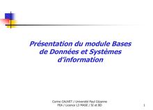 MODULE CONCEPTION DE SYSTÈMES D INFORMATION