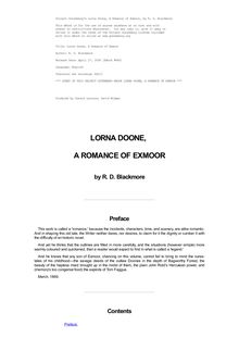 Lorna Doone; a Romance of Exmoor