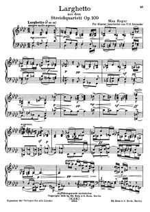 Partition complète (filter), corde quatuor No.4, Op.109