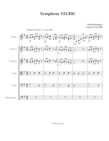 Partition , Minuet de Soirée, Symphony No.21, G major, Rondeau, Michel